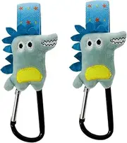 OFFIGAM 2Pcs Cartoon Stroller Hooks Carriage Bag Holders for Nursery Bags Diaper Bags for Strollers Shopping Carts Present for Parents