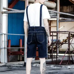 牛仔短褲男 夏季男裝背帶短褲 男士大碼吊帶褲 更多的尺碼S-5XL