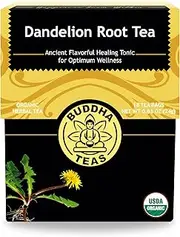 Organic Dandelion Root Tea – 18 Bleach-Free Tea Bags – Caffeine-Free Tea with a Rich, Earthy Taste, Natural Source of Vitamins, Minerals, and Antioxidants, Kosher, GMO-Free