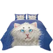 Cat Painting Lovely White Kitten Coverlet