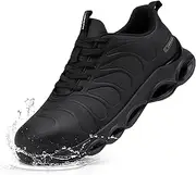 LARNMERN Steel Toe Cap Trainers Mens Safety Trainers Waterproof Cushioning Safety Shoes Anti-Smashing Lightweight Comfortable Fashion Work Shoes