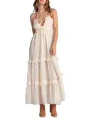 [Belle & Bloom] As It Was Tiered Midi Dress in Vanilla
