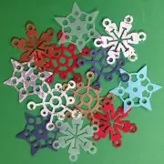 SNOWFLAKE DIE-CUT(6pc)Approx.2" Christmas•Holiday•Snow •Ice•Glitter•Winter•Cold•