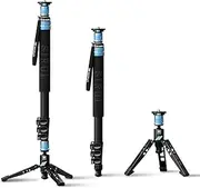 SIRUI AM-404FL Camera Hiking Pole Monopod with Stand, 190 cm Aluminium Tripod, Innovative Quick Release Design, 360° Panoramic Panning, 4 Sections, Maximum Load 12 kg