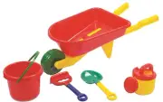 Wheelbarrow and Sand Toy Kit sand water play trays spade bucket backyard sandpit