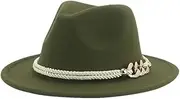 [Generic] Classic Fedoras Hats Unisex Womens Mens Solid Color Panama Jazz Caps Wedding Party Formal Dress Hats