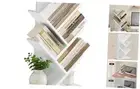 Tree Bookshelf Bookcase, Small Bookshelf, Space-Saving Cloud White 5-Tier