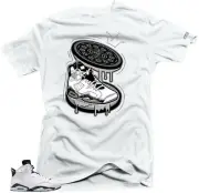 Shirt To Match Jordan 6 Retro Reverse Oreo-Cookies Gray. White Tees