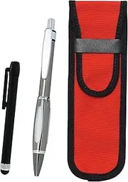 2 Pack Cloth Pen Case Red Metal Touch Stick Black and Metal Scorpion Graphite Ballpoint Pen Set NK02R-ALB-B989S-2