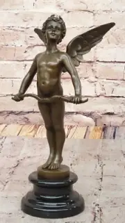 Mythical Beauty: Moreaus Winged Angel Cherub Bronze Statue Sculpture Artwork