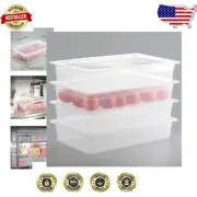 Translucent Stackable Food Pans with Drop-On Lids – 4" Deep, Commercial Grade