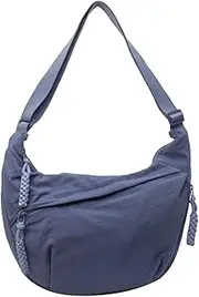 [Generic] Women Stylish Dumpling Bag Multi-pockets Fashion Shoulder Bag Large Capacity Crescent Crossbody Bag Adjustable Strap Outdoor Travel Bag