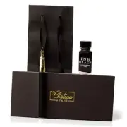 Luxury Fountain Pen Gift Set - Fine Nib Fountain Pen with Ink Included - Black