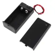 Black Plastic 9V Battery Holder Storage Case ON/OFF Switch w Cap
