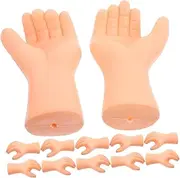DRESSOOS 6 Pairs Realistic Plastic Hand Accessories of Miniature Doll Replacement Parts for DIY Crafting and Puppet Making Flexible Enhancements for Unique Character Creation