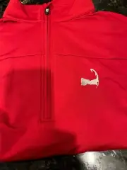Cutter & Buck WeatherTec 1/3 Zip Pullover Red Medium " Cape Cod " Logo