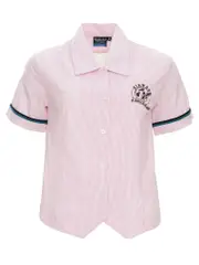 Snr SS Red/White Blouse With Emb