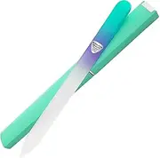 Glass Nail File in Case, Glass Fingernail File for Professional Manicure Nail Care, Expert Precision Filing + Smooth Finish - Bona Fide Beauty Pastel Premium Czech Glass File