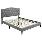 Hometta Avery Fabric Queen Bed fabric,linen,polyester Queen Bed Frames