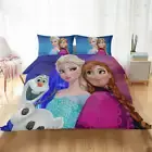 Snow Ice Two Princess Sisters 3D Quilt Duvet Doona Cover Set Pillow case Print