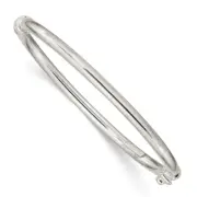Sterling Silver Polished 3mm Hinged Bangle Bracelet 4.71gm Gift for Mother