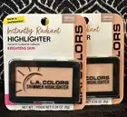 2pk LA COLORS SHINE BRIGHT CBPP2578 FACE HIGHLIGHTER RADIANT ILLUMINATOR BRONZER