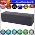Artiss Storage Ottoman Blanket Box Linen Foot Stool Rest Chest Couch Grey New AU