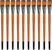 10 Pieces Flat Paint Brushes - 3/4 Inch Art Paint Brush Sets for Watercolor, Oil Painting, Acrylic, Face Body Nail Art, Crafts, Rock Painting