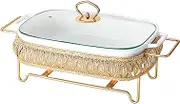 Ceramics Chafing Dish Chafer Buffet Server Warming Tray Food Buffets Food Warmer for Parties Buffet Set Chaffing Dishes,for Wedding, Parties, Banquet, Catering Events