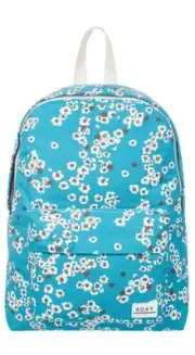 Roxy Sugar Baby Canvas 12L Backpack - Maui Blue Margarita - New 15" × 13" × 5"