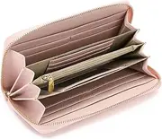 [SENDEFN] Women's Leather Large Clutch Purse with RFID Protection Wallet Large Purse Long Purse with 17 Card Slots
