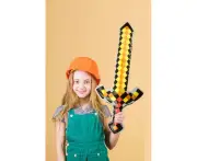 Minecraft Inflatable Pixel Pirate Sword - Yellow Sword 65cm