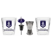Fremantle Dockers Freo AFL Set of 2 Spirit Glasses Jigger and Pourer Gift Pack