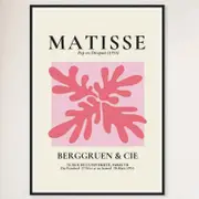 Galrie Henri Matisse Vintage Art Print Exhibition at Berggruen & Cie (Pink II), Black Frame, A4 21 x 30cm (8 x 12inch)
