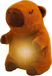 Breathing Capybara Plush Toy - Soothing Stuffed Animal with Calming Music & Soft Night Light | Adjustable Rhythmic Motion Sleep Aid for Kids, for Boys & Girls
