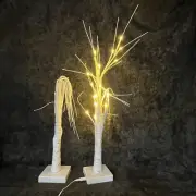 White Birch Trees Set of 2 Luminated Poseable Branches 26" Tall On/Off/Timer