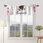DOTOOMA 54x18 Inches Trencher Cap Window Treatment Valance Congrats Grad Graduation Kitchen Blackout Drapes Bathroom Bedroom Living Room Polyester Fabric Curtains Decorations Supplies