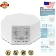 Compact White Noise Machine for Sleep - Global Adaptors, 20 Non-Looping Sounds