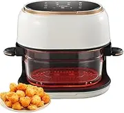 1350W 4L Oil-Free Air Fryer with Panoramic Window - Adjustable 60-190°C & 120 Min Timer, Auto-Resume Function, Home Kitchen Oven for Healthy Cooking