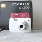 二手* 盒裝 NIKON COOLPIX S4300 金屬 早期 CCD 數位相機(高畫素 廣角鏡頭)