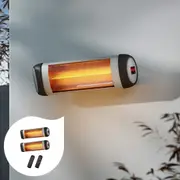 Vevare 2pcs 1500W Outdoor Electric Infrared Radiant Heater Patio Space Strip Heater Remote