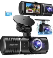 Dash Cam Front and Rear Inside, 1080P , 32GB Card, Loop Recording, HDR, G-Sensor