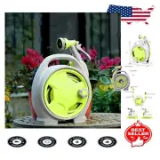 Effortless 50 FT Retractable Hose Reel with Secure Base and User-Friendly Design