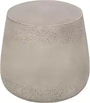 MIUZ Concrete Coffee Table, Accent Table, Round Pedestal Design End Table Concrete Accent Side Table MgO Sofa Table Stand Stool, Grey