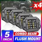 4pcs 5" LED Work Light Bar Flush Mount Cube Pods Offroad Quad-Row Driving Lamp