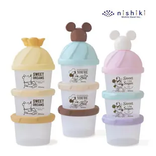 現貨+日本製🎏錦化成 nishiki 奶粉罐 迪士尼奶粉分裝盒 米奇 米妮 維尼熊 造型 三層奶粉罐 奶粉盒 零食盒