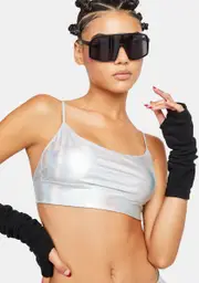 [Club Exx] Louder Now Holographic Crop Tank