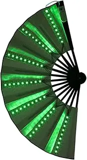 Light Up Foldable Fan | LED Hand Fan for Dancing,Stage Performance Props for Wedding Night Club, Hot Weather Cooling Tools