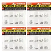[536PCE] Handy Hardware Flat & Spring Washer Set, Stainless Steel Spring Lock Wa
