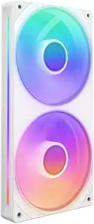 NZXT F240 RGB Core - 240mm Single-Frame Computer Fan Unit with 2 x 120mm RGB Fans - Speed Lighting Control - High Static Pressure Airflow - Fluid Dynamic Bearings - 8 aRGB LEDs Per Fan - White